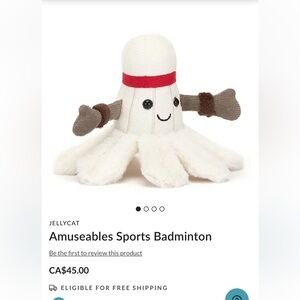 Jellycat Amuseables Shuttlecock Plush with Red Band